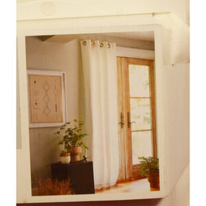 Threshold 54x84" Light Filtering Solid Curtain Panel White*